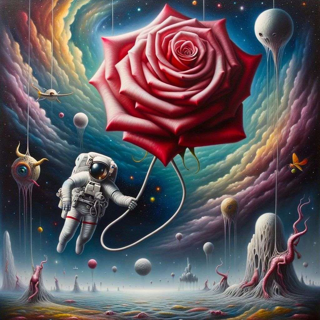 an astronaut, painting, surrealism style